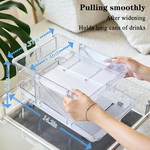 Comprar PDTO Organizador de latas de refresco enrollables automático de 2  niveles para encimera de refrigerador y congelador