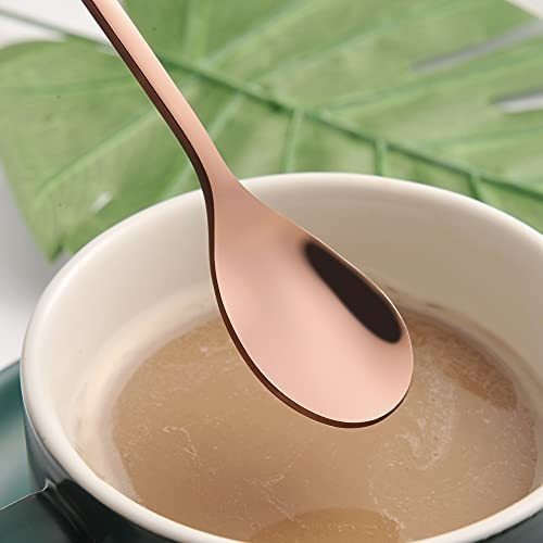 Juego De 6 Cucharas De Café De Acero Inoxidable Dorado Rosa