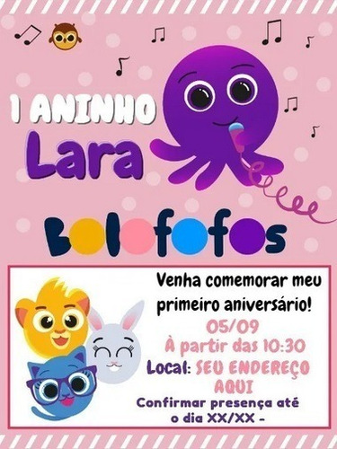 Imagem 2 de 4 de Convite Digital De Aniversário Personalizado - Bolofofos