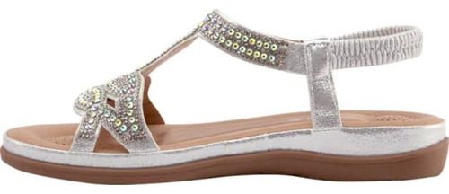 Sandalia Confort Con Brillos Mujer Vi Line Plata