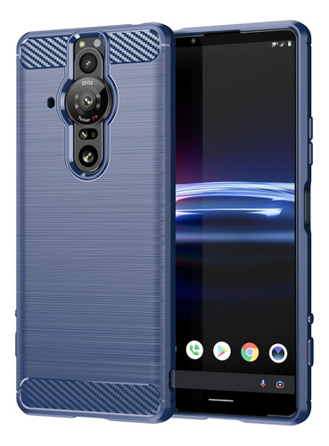 Funda Tpu De Fibra De Carbono Cepillada Para Sony Xperia Pro