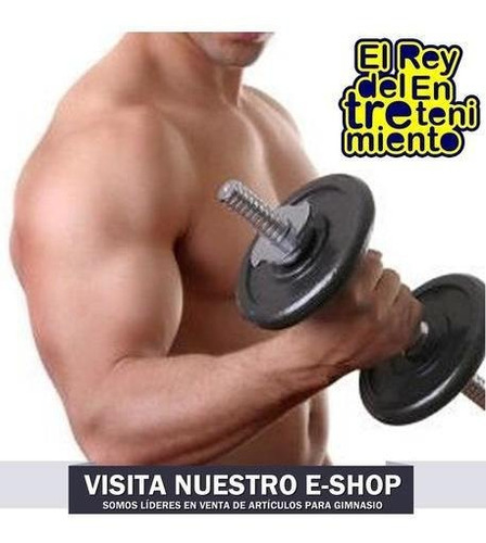 Set Mancuerna Maciza Cromada C/ Rosca + 5 Kilos - El Rey