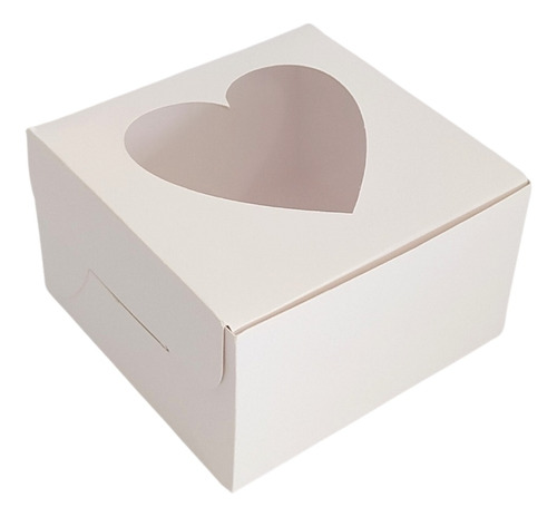 Caja Para Galletas, Dulces Y Obsequios Con Visor De Corazón