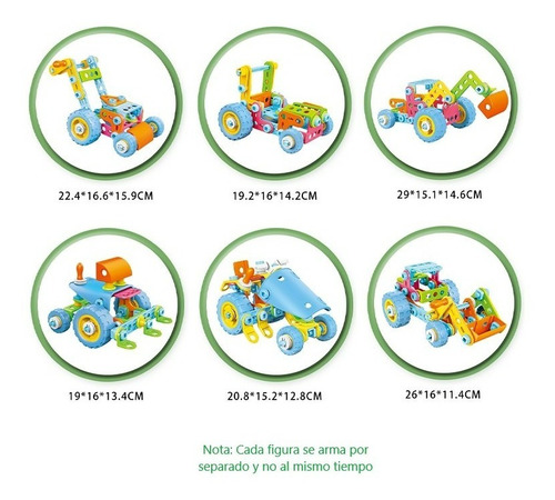 Set De Máquinas Armables 6 En 1 - Flexible - 118 Piezas