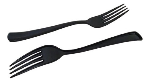 Tenedores Plásticos Descartables Negro/cristal (x 60 Unid)