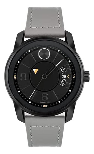 Movado Bold 3600695 Black Dial Grey Leather Strap Trend Vers