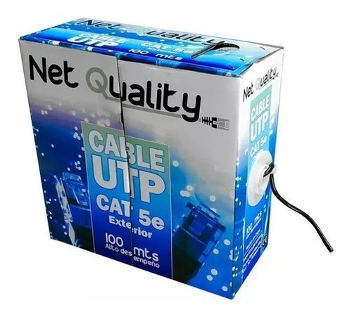 Imagen 5 de 6 de Cable Rollo 100mts 100m Utp Exterior Cat 5e Red Vaina Negra Cctv Rj45 Balun