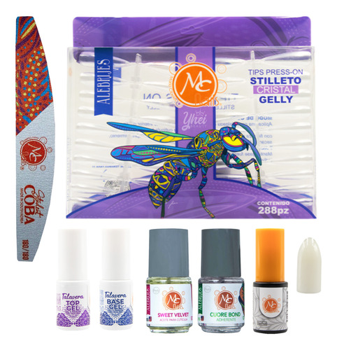 Kit Básico Para Uñas Press On Mc Nails + Regalo Tip Stilleto