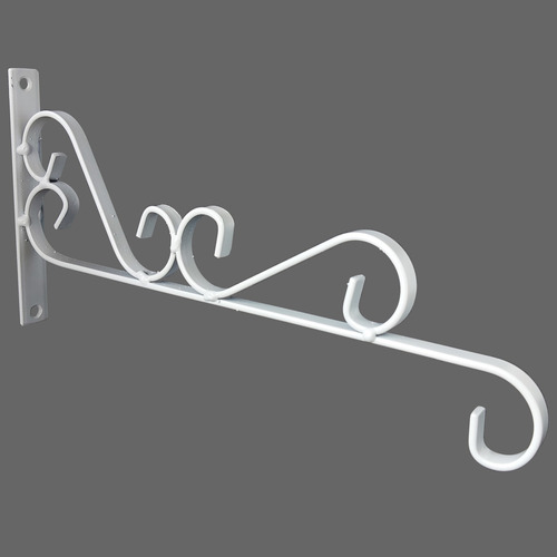Imagem 2 de 4 de Gancho Suporte Rústico P/ Planta Parede 30cm Branco Kit C/ 2