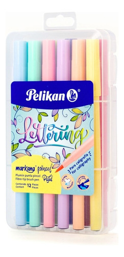 Markana Punta Pincel Pastel Pelikan Brush 12 Pzas Lettering