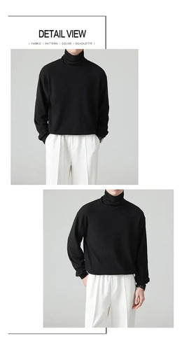 Camiseta De Terciopelo De Manga Larga Con Cuello Alto Para H