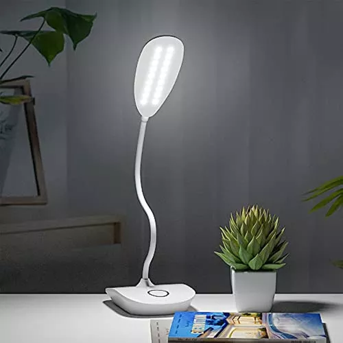 DEEPLITE Lámpara de escritorio a pilas, luz LED de escritorio, 3 modos de  iluminación, atenuación continua, lámpara de mesa de 5 W, control táctil de