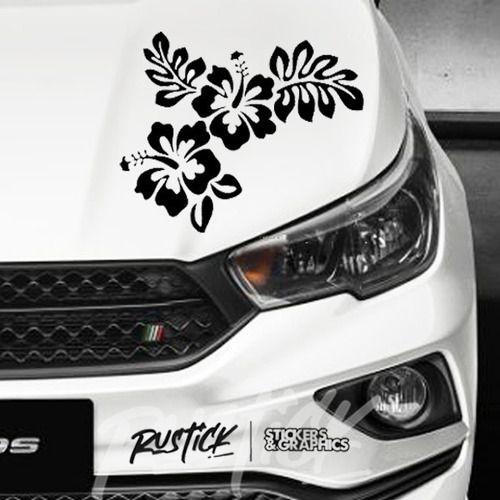 Calco Sticker Ploteo Flores Hawaianas Tatoo Auto Tuning 25cm