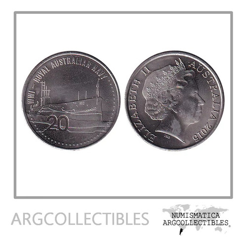 Australia Moneda 20 Centavos 2015 Niquel Km-108 Anzac Unc