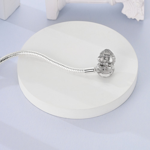 Pulseira Banhado Prata 925 Coração Berloques - Mirage Joias