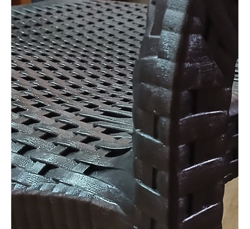 Silla Ratán Curve Con Brazos Café Oscuro