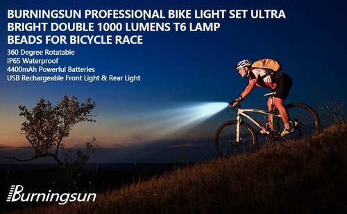 Imagen 6 de 7 de Luz Para Bicicleta Recargable Set Luces Frontal Posterior