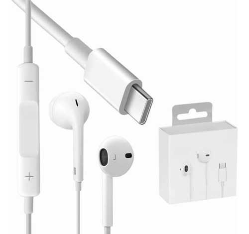 Auriculares Premium Hd 4k ( Usb-c ) Para Iphone Earpods Blanco