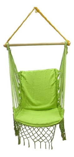 Cadeira Rede Para Descanso De Balanço Tecido Verde Claro