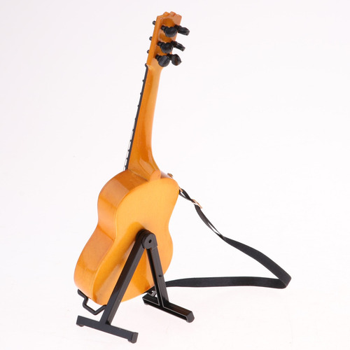 Imagen 8 de 11 de Guitarra Eléctrica De Madera De 1/6 De Escala Con Soporte