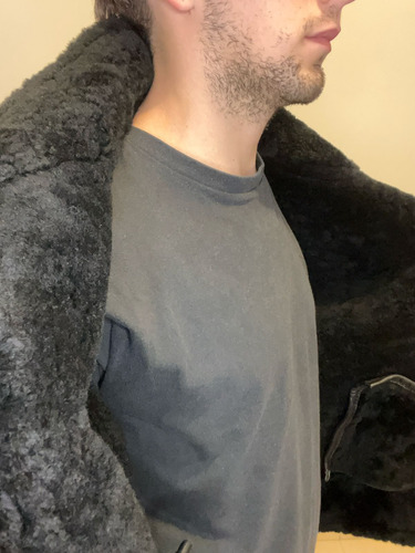 Campera Cuero Con Cordero Para Hombre (Usado)
