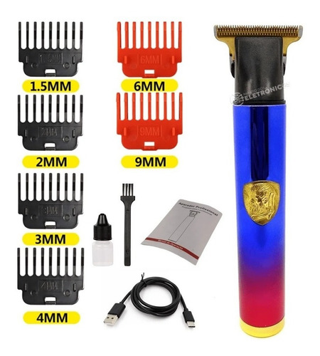 Máquina De Cortar Cabelo Sem Fio Profissional Super Potente