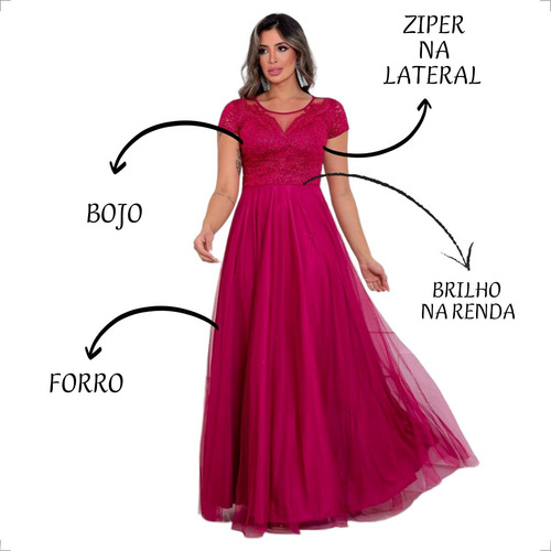 Vestido Festa Marsala Ombro A Ombro - Madrinha Luxo