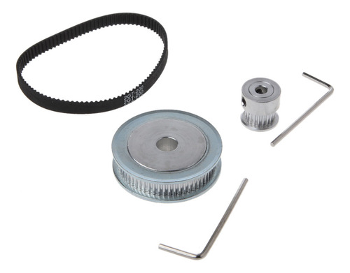 Polea De 200 Mm Con Correa Dentada Gt2, 20 Dientes Y 60 En T