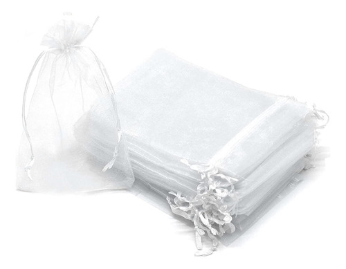 Bolsita Organza Blancas 10x15 Cm 50 Unidades Souvenir