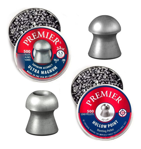 Imagen 1 de 10 de Combo Crosman Premier 5.5 X1000 - Ultra Magnum Hollow Point