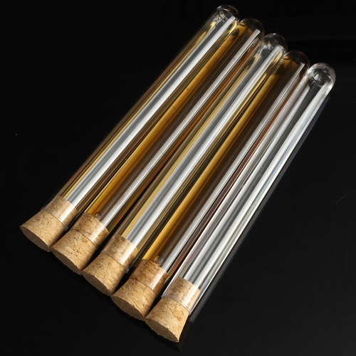 50 Tubos De Ensayo De Plástico De 20 Ml Con Tapones De Corch