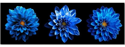 Cuadro Decorativo Flores Opción De Colores Modernas Canvas Color Opalo Azul