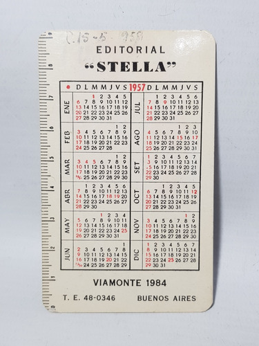 Imagen 2 de 3 de Antiguo Almanaque Bolsillo 1957 San Juan Bautista Mag 58856
