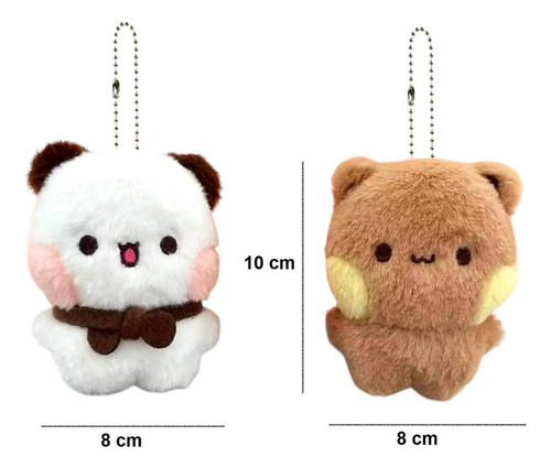 // Panda De Peluche Con Bubu Ositos Llaveros Pareja - Dudu