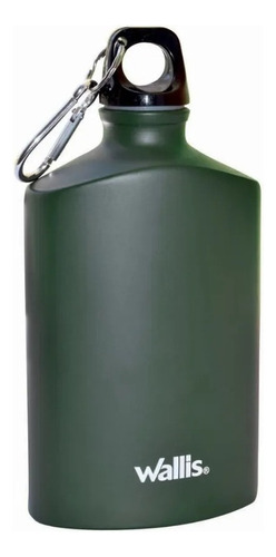 Botella De Aluminio Wallis 500ml Campismo Supervivencia Color Verde