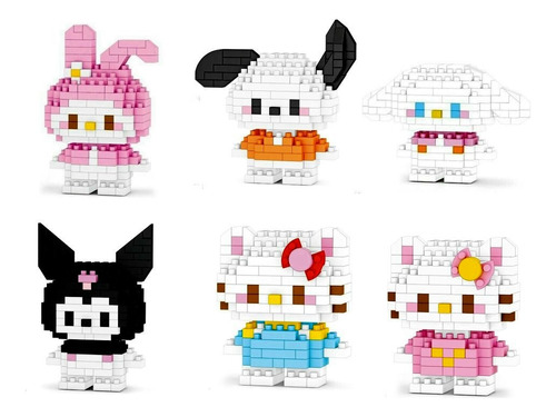 Mini Bloques Para Armar Hello Kitty Pack 6 Modelos My Blocks