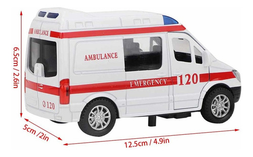Hhh 1:32 Mini Estimulación Aleación Ambulancia Coche Sonido