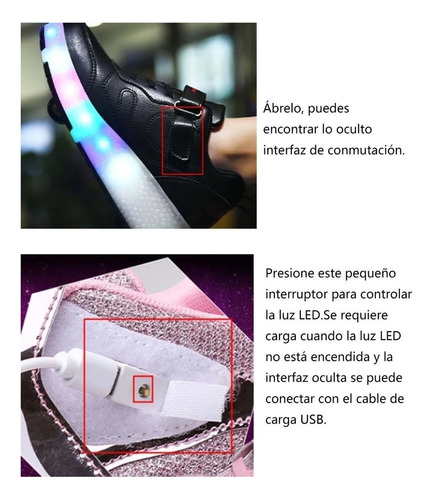 Patines Led Tenis Con 2 Ruedas, Zapatos Deportivos