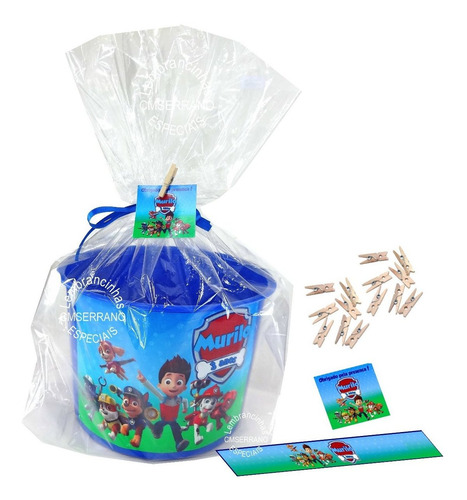 Imagem 3 de 9 de 15 Lembrancinha Convite Balde Pipoca Personalizado Embalagem