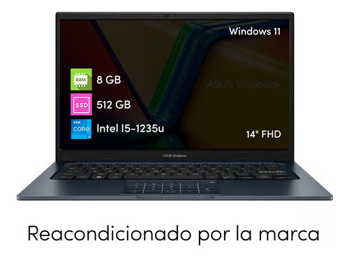 Notebook Asus Vivobook Intel Core I5 8gb 512ssd 14' Fhd W11
