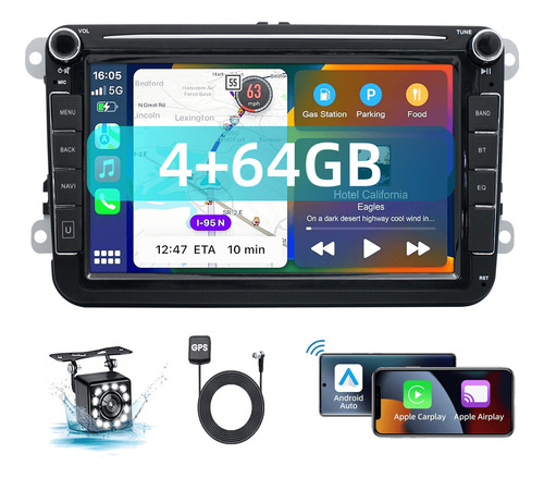 Auto Estéreo 4+64gb Carplay Para Vw Jetta Seat Passat Vento