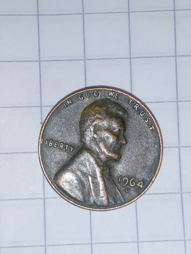 One Cent Lincoln, Año 1964-d Us$  Moneda De 3,11 Grs.