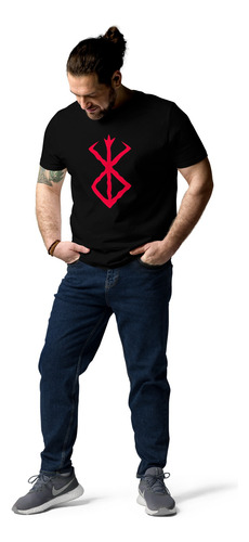 Playera Logo Berserk Rojo. Marca De Los Condenados. Guts