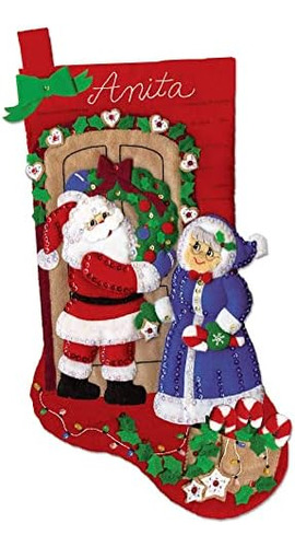 Kit De Calcetines De Fieltro Mr & Mrs Claus De Works Crafts