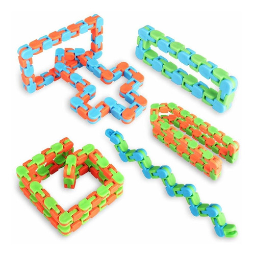 Ganowo Wacky Tracks Snap Fidget Toys Puzzles Snake Click Sen