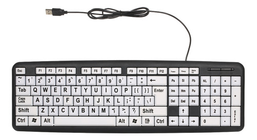 Teclado Usb Con Cable Para Usuarios De Baja Visión Con Gran