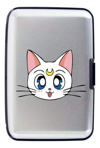 Billetera Sailor Moon Cat Tarjetero Aluminio Porta Doc