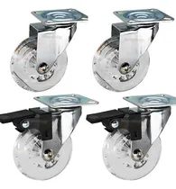 Comprar 4 Ruedas Silicona Transp 50mm Muebles Rueditas (2 Con Freno) Ruedas Transparente