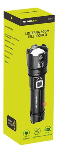 Linterna Tecnolab Led Zoom Telescópico Tl543
