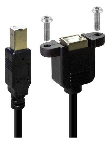 Cable Extensión Usb Tipo B Hembra Montaje Panel + Tornillos